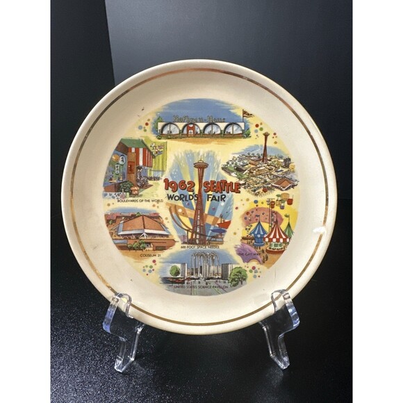 1962 Seattle World’s Fair Plate Space Needle Century 21 Expo 7.25” - Picture 1 of 10